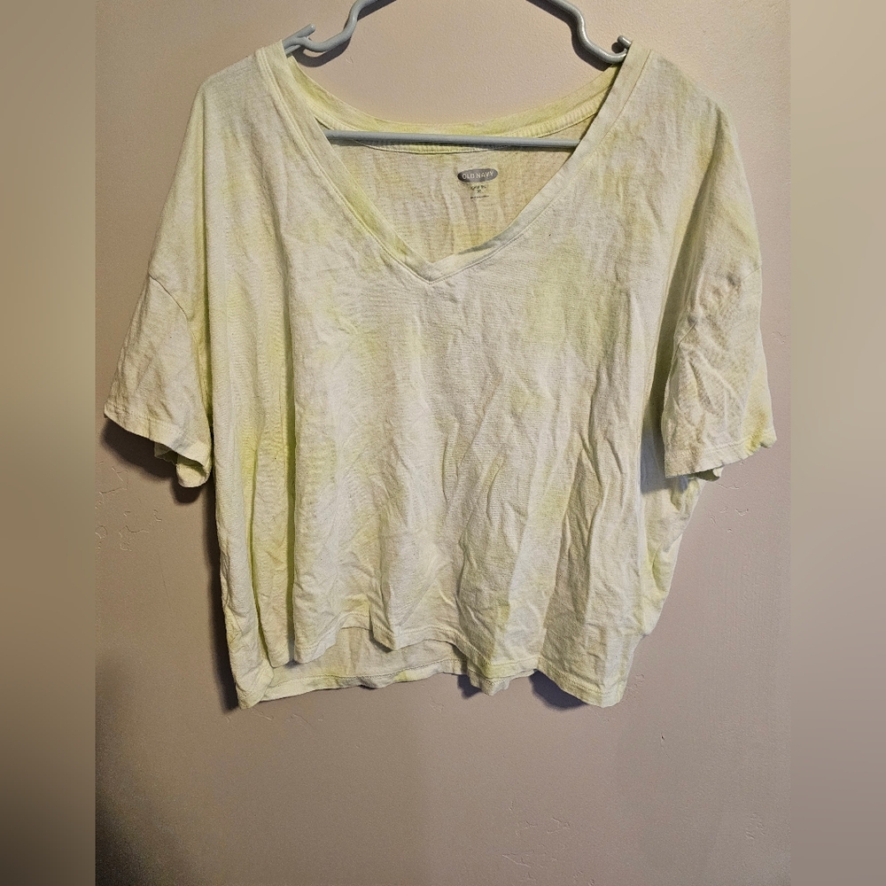 Light green and yellow crop top